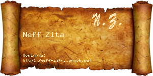 Neff Zita névjegykártya